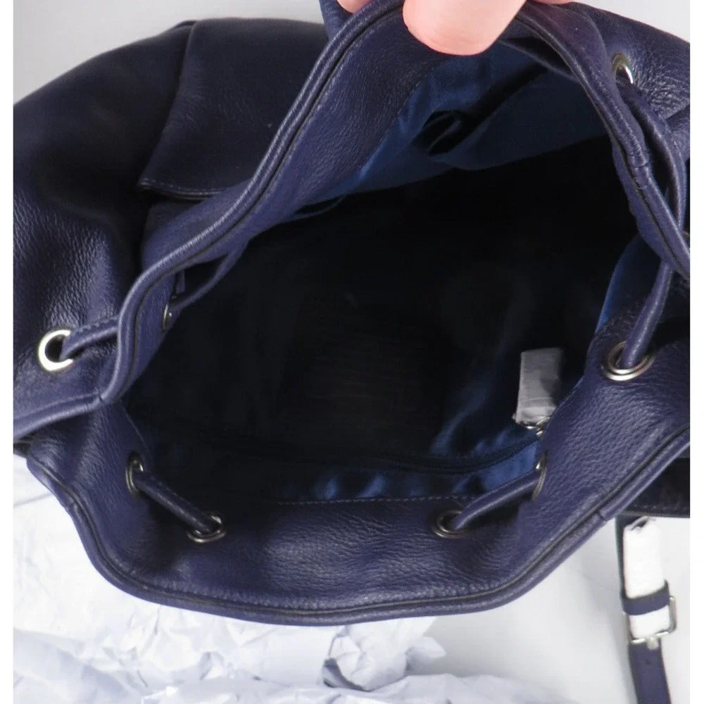 NWT Coach Indigo Pebbled Leather‎ Handbag Draw Hobo MSRP $358.00